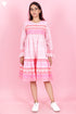 Cambric Cotton Short Tiered Dress In Block Print